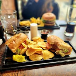 Angelie's - Grinder sandwich with fresh chips, excellent!!