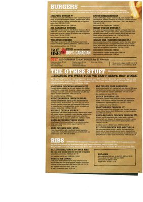 Menu photo 1 St. Louis Bar & Grill Toronto, ON Menu photo 1 St. Louis Bar & Grill Toronto, ON