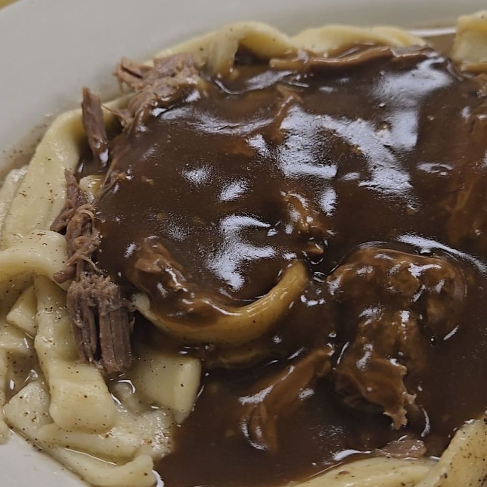 Katie's Kitchen - Roast Beef over Brown Buttered Noodles - Ice Cream & Frozen Yogurt Near Me - Strasburg, Pennsylvania