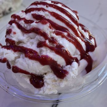 Nubes Ice Cream & Coffee Shop - Soursop ice cream with blackberry syrup - Desserts Near Me - Chicago, Illinois