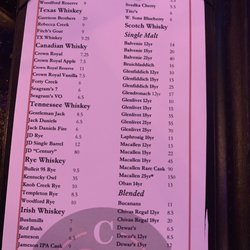 C21 Grub & Social - Liquor list