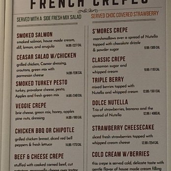 Bean Co - Crepes menu board - Coffee & Tea Near Me - Maple Grove, Minnesota