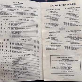 Royal Dragon - Special family dinners , combination plates, chefs specials, soups, appetizers - Chinese Near Me - Georgetown, California Royal Dragon - Special family dinners , combination plates, chefs specials, soups, appetizers - Chinese Near Me - Georgetown, California