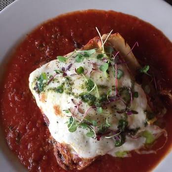 Caprice Cafe - Eggplant lasagne, crab cakes and $10 French onion soup. - New American Near Me - Redlands, California