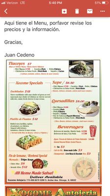 Menu photo 7 Xocome Antojeria Chicago, IL Menu photo 7 Xocome Antojeria Chicago, IL