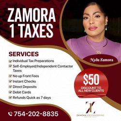 Zamora 1 Taxes - Let me take the stress out of taxes.!