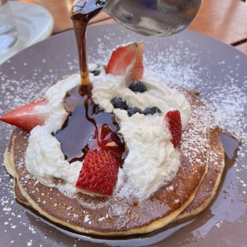 Barnes & Noble Kitchen - Panna cotta pancakes.  @Only1ChristineLu shut up - New American Near Me - Folsom, California