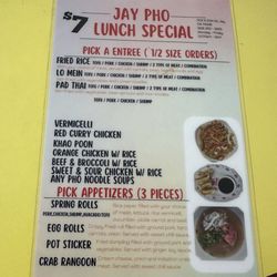 Jay Pho - Lunch menu!