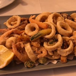 Bavaria Fest - Mixed frittered fish.  Calamari, Prawns and vegetables
