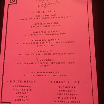NOLA Steak - Ladies night drink menu - Steakhouses Near Me - Harvey, Louisiana NOLA Steak - Ladies night drink menu - Steakhouses Near Me - Harvey, Louisiana