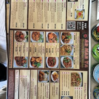 Ar Har Ya - Menu as of 8/3/2024 - Burmese Near Me - San Francisco, California