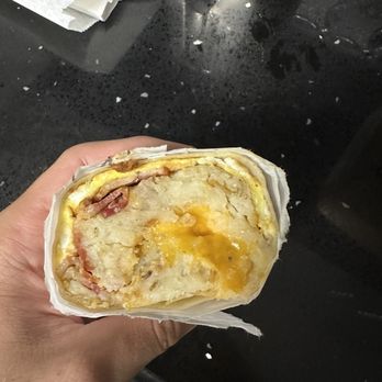 Troy's Drive In - Bacon & egg breakfast burrito - American Near Me - Orange, California