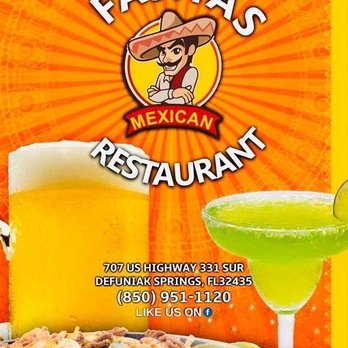 Fajitas Mexican Restaurent - Menu Cover - New Mexican Cuisine Near Me - DeFuniak Springs, Florida