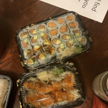 Sushiman - two trays of sushi on a table - Sushi Bars Near Me - Huntingdon Valley, Pennsylvania