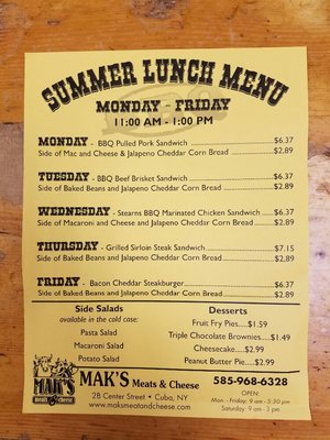 Menu photo 4 Mak's Meats & Cheese Cuba, NY Menu photo 4 Mak's Meats & Cheese Cuba, NY
