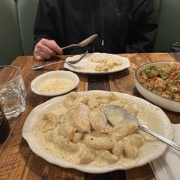 Chicken Alfredo and Bolognese pasta. Chicken Alfredo and Bolognese pasta.