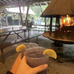 huckleberry lemonade in front of the firepit! huckleberry lemonade in front of the firepit!