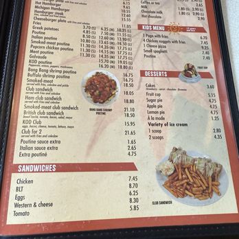 Restaurant des Érables - Regular Menu - Breakfast & Brunch Near Me - Foster, Quebec