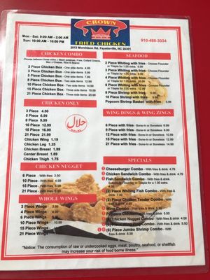 Menu photo 2 Crown Fried Chicken Fayetteville, NC Menu photo 2 Crown Fried Chicken Fayetteville, NC