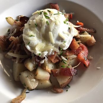 Grappa - Poached egg and sausage and carbonara (came out with bacon and no sausage and no carbonara). Note this was for Mother's Day brunch. - Mediterranean Near Me - Seattle, Washington Grappa - Poached egg and sausage and carbonara (came out with bacon and no sausage and no carbonara). Note this was for Mother's Day brunch. - Mediterranean Near Me - Seattle, Washington
