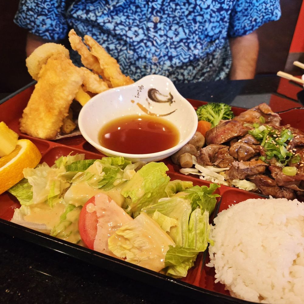 Otoro Sushi - Bento dinner with teriyaki beef and mixed tempura - excellent! - Japanese Near Me - Scotts Valley, California