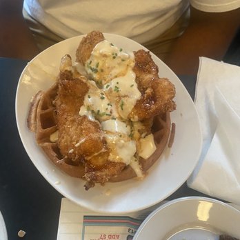 Mom's Kitchen & Bar - Chicken & Bacon Waffle - Bars Near Me - Astoria, New York Mom's Kitchen & Bar - Chicken & Bacon Waffle - Bars Near Me - Astoria, New York