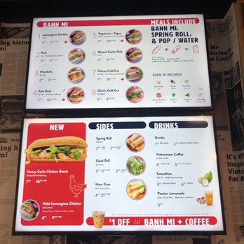 Obanhmi - Menu board~ (October 2020) - Sandwiches Near Me - Vancouver, British Columbia