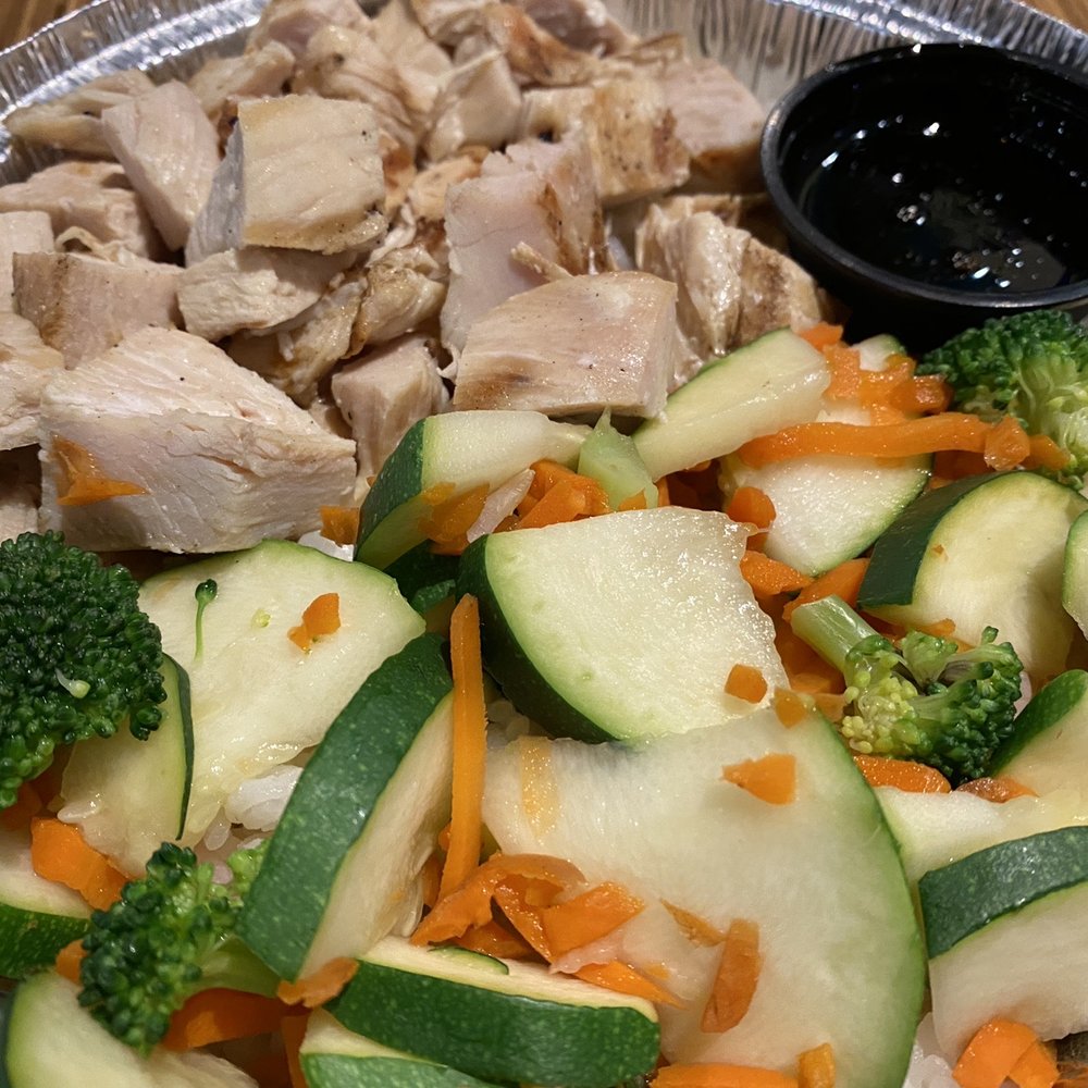 Rumbi Island Grill - Teriyaki chicken bowl with white rice - Caribbean Near Me - Bountiful, Utah Rumbi Island Grill - Teriyaki chicken bowl with white rice - Caribbean Near Me - Bountiful, Utah