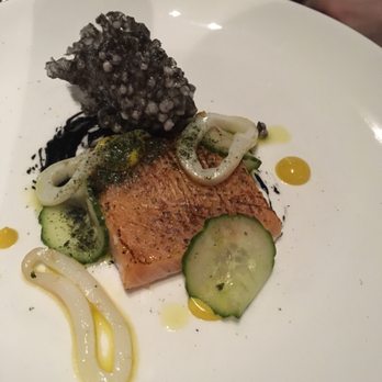 Canoe - Sunflower oil poached salmon (Winterlicious 2018) - Canadian (New) Near Me - Toronto, Ontario Canoe - Sunflower oil poached salmon (Winterlicious 2018) - Canadian (New) Near Me - Toronto, Ontario