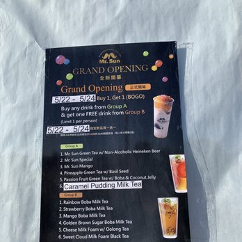 Mr Sun Tea - Grand opening Boba promotion. - Juice Bars & Smoothies Near Me - Fremont, California Mr Sun Tea - Grand opening Boba promotion. - Juice Bars & Smoothies Near Me - Fremont, California