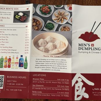 Min's Dumpling - Menu - Chinese Near Me - Mission Viejo, California