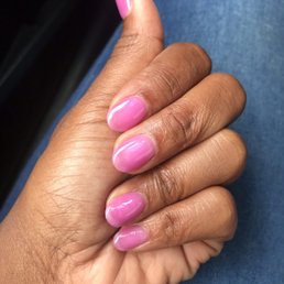 SNS manicure on natural nails done by Amy
