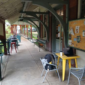 High Point Cafe - Seating out back by the train station. - Coffee & Tea Near Me - Philadelphia, Pennsylvania