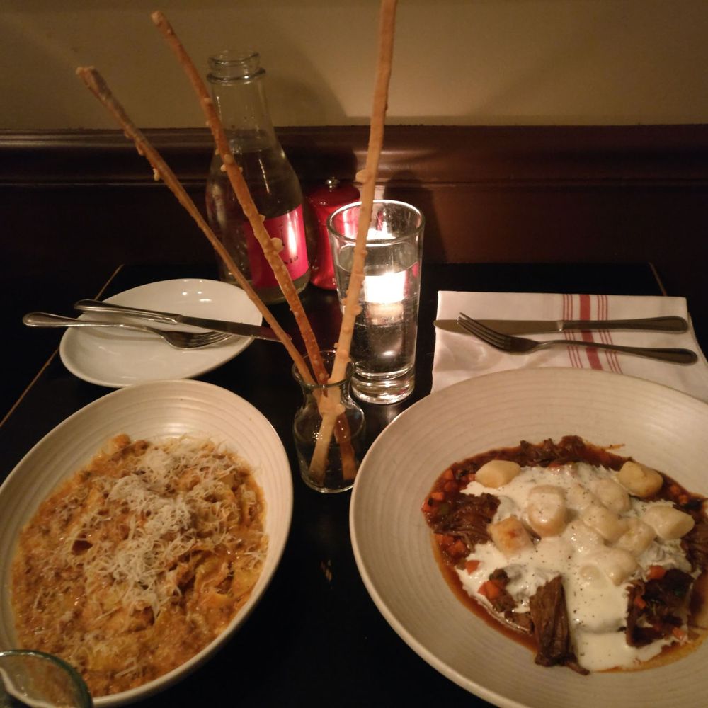 Posto - Gnocchi on the right and tagliatelle on the left. - Italian Near Me - Somerville, Massachusetts Posto - Gnocchi on the right and tagliatelle on the left. - Italian Near Me - Somerville, Massachusetts