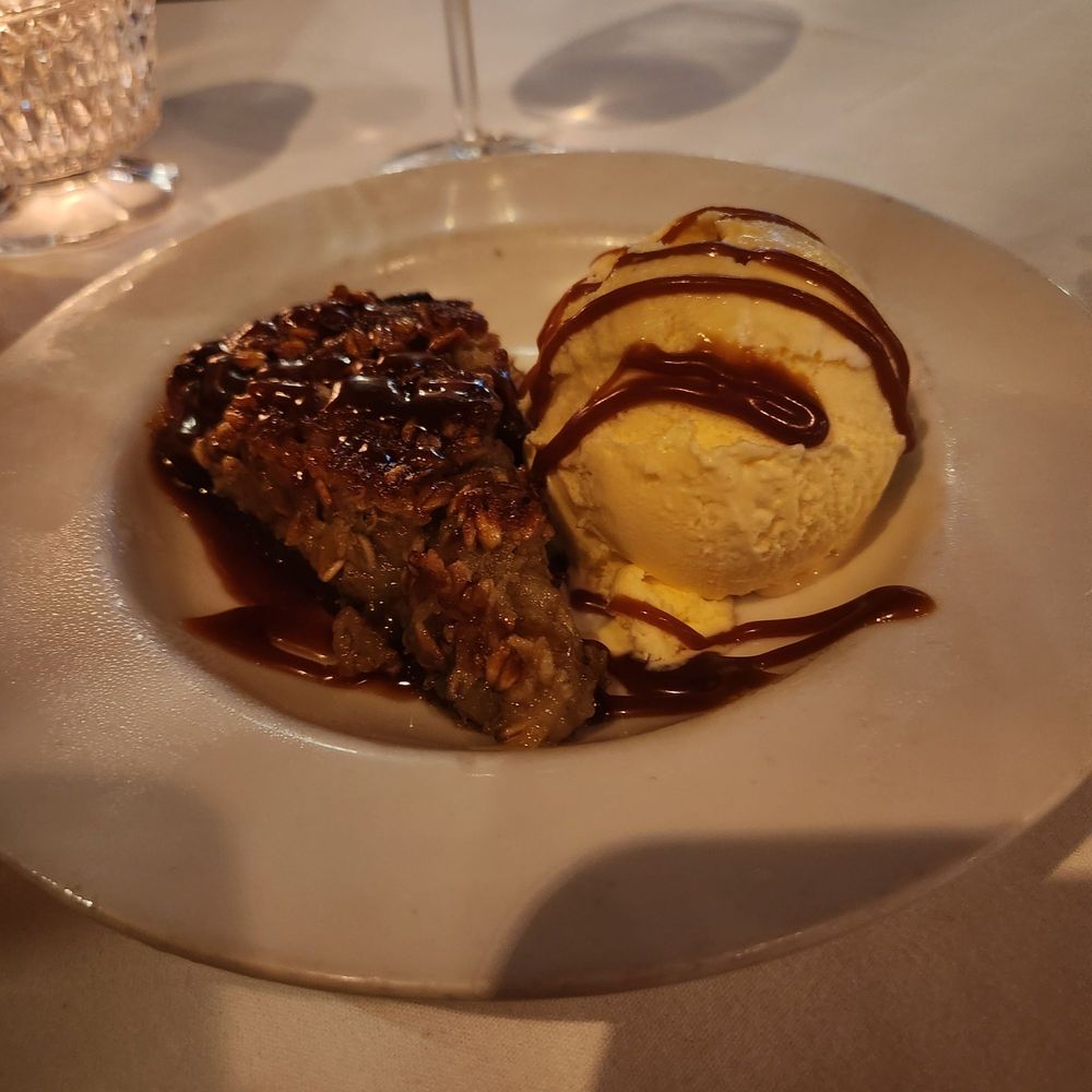 The Wharf - Oatmeal-coconut pie with vanilla ice cream & caramel sauce. - Seafood Near Me - Alexandria, Virginia