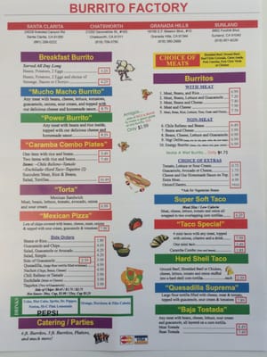Menu photo 5 Burrito Factory Sunland, CA Menu photo 5 Burrito Factory Sunland, CA