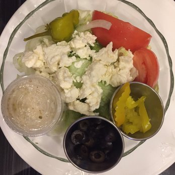 Del Francos Pizza - Greek salad. I requested several items on the side. - Pizza Near Me - Sorrento, Florida