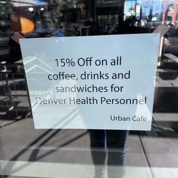 Urban Cafe & Restaurant - 15% off for Denver Health employees! Not only does this place have an amazing menu but I absolutely love their banana and pistachio lattes! - Cafes Near Me - Denver, Colorado Urban Cafe & Restaurant - 15% off for Denver Health employees! Not only does this place have an amazing menu but I absolutely love their banana and pistachio lattes! - Cafes Near Me - Denver, Colorado