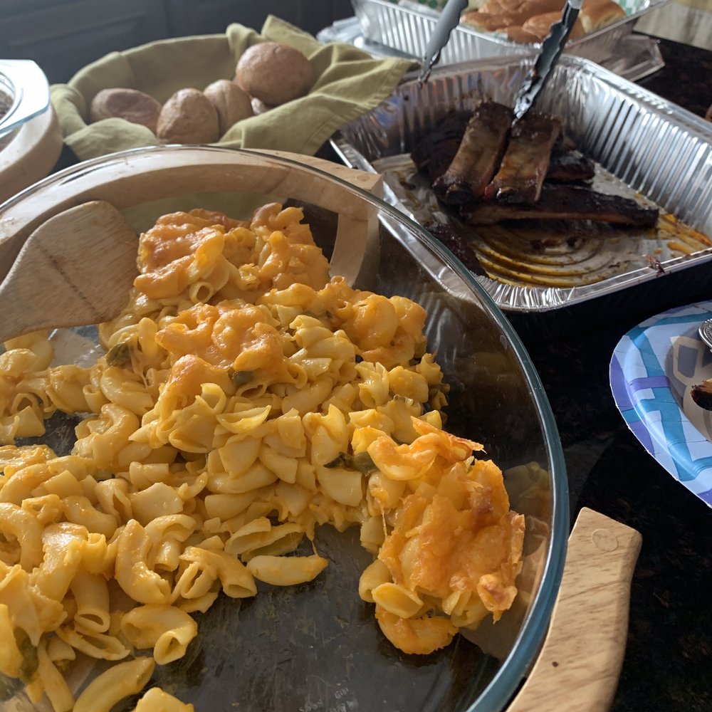 Yummy Mac and Cheese and almost gone ribs Yummy Mac and Cheese and almost gone ribs