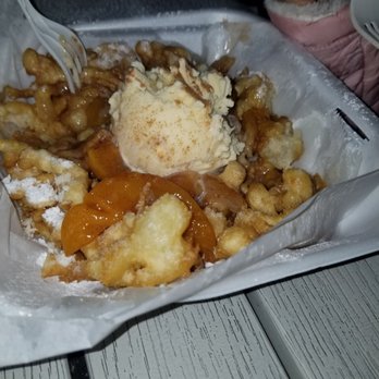 Braud's Funnel Cake Cafe - Peach Cobbler with ice cream - Desserts Near Me - Las Vegas, Nevada