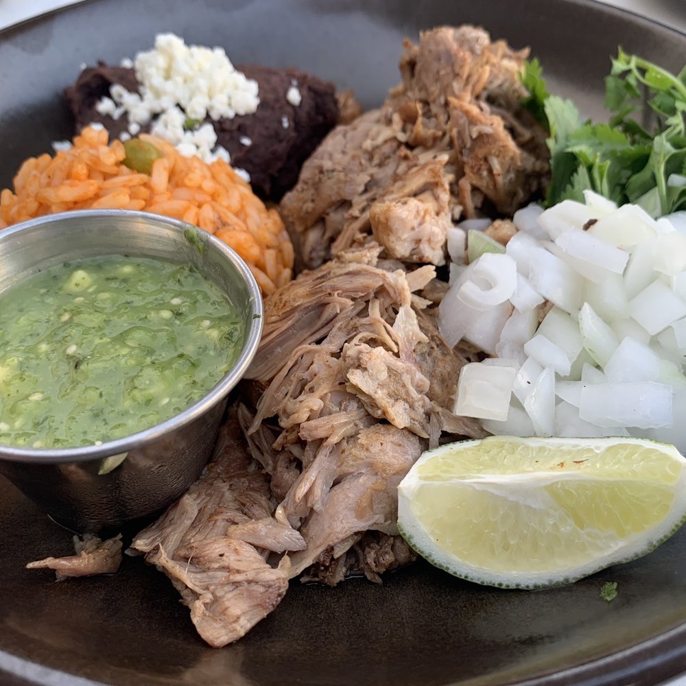 Urbe - Carnitas with a side of rice and black beans - Mexican Near Me - Houston, Texas Urbe - Carnitas with a side of rice and black beans - Mexican Near Me - Houston, Texas