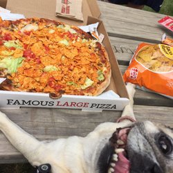 Casey's - Taco Pizza and pug