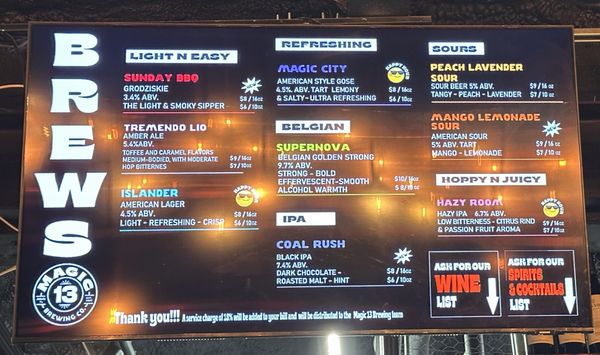 Menu photo 1 Magic 13 Brewing Miami, FL