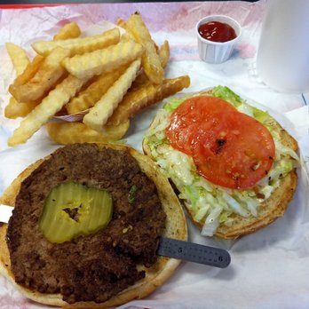 What A Burger 1 - one all beef pattie, mayo, lettuce, mater, and a pickle is enough with fries and a soda - Burgers Near Me - Kannapolis, North Carolina What A Burger 1 - one all beef pattie, mayo, lettuce, mater, and a pickle is enough with fries and a soda - Burgers Near Me - Kannapolis, North Carolina