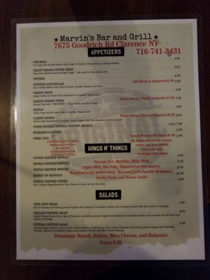Menu photo 7 Marvin's Bar & Grill Clarence Center, NY Menu photo 7 Marvin's Bar & Grill Clarence Center, NY