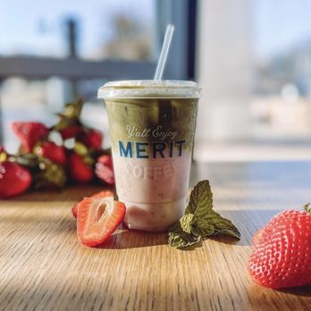 Merit Coffee - strawberries and a cup of coffee - Coffee & Tea Near Me - Dallas, Texas Merit Coffee - strawberries and a cup of coffee - Coffee & Tea Near Me - Dallas, Texas