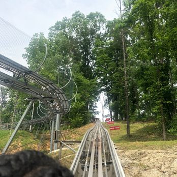 Rocky Top Mountain Coaster - Track during the day - Amusement Parks Near Me - Pigeon Forge, Tennessee