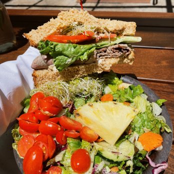 Mezzo - Half salad and half sandwich combo (roast beef with the works honey wheat bread) - Sandwiches Near Me - Berkeley, California Mezzo - Half salad and half sandwich combo (roast beef with the works honey wheat bread) - Sandwiches Near Me - Berkeley, California