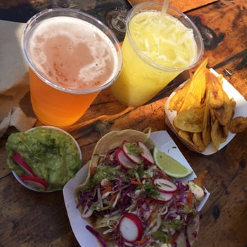 Tacoway Beach - Beer, pineapple mint, plantain chips, fish and chorizo tacos, guac - Mexican Near Me - Rockaway Beach, New York Tacoway Beach - Beer, pineapple mint, plantain chips, fish and chorizo tacos, guac - Mexican Near Me - Rockaway Beach, New York