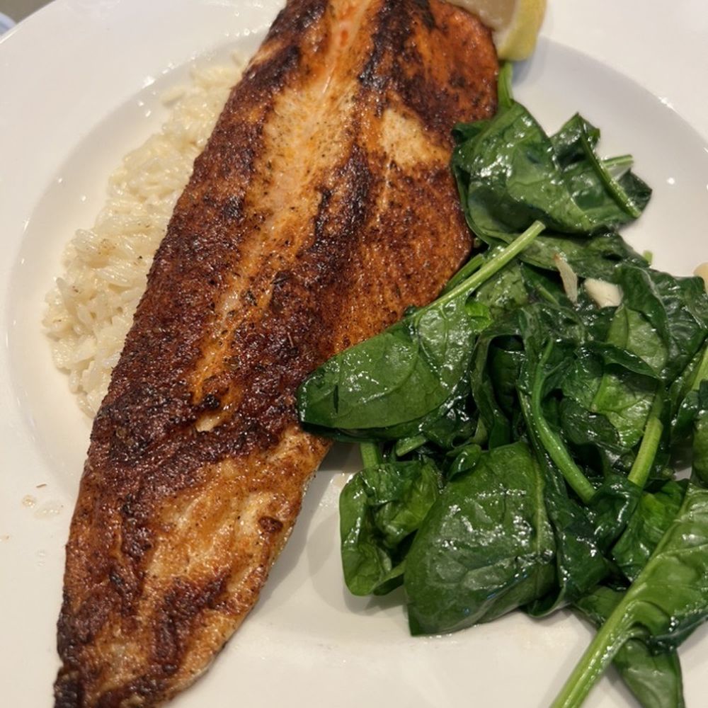 Fish City Grill - Trout! Opted for the Parmesan rice. - Seafood Near Me - Dallas, Texas Fish City Grill - Trout! Opted for the Parmesan rice. - Seafood Near Me - Dallas, Texas